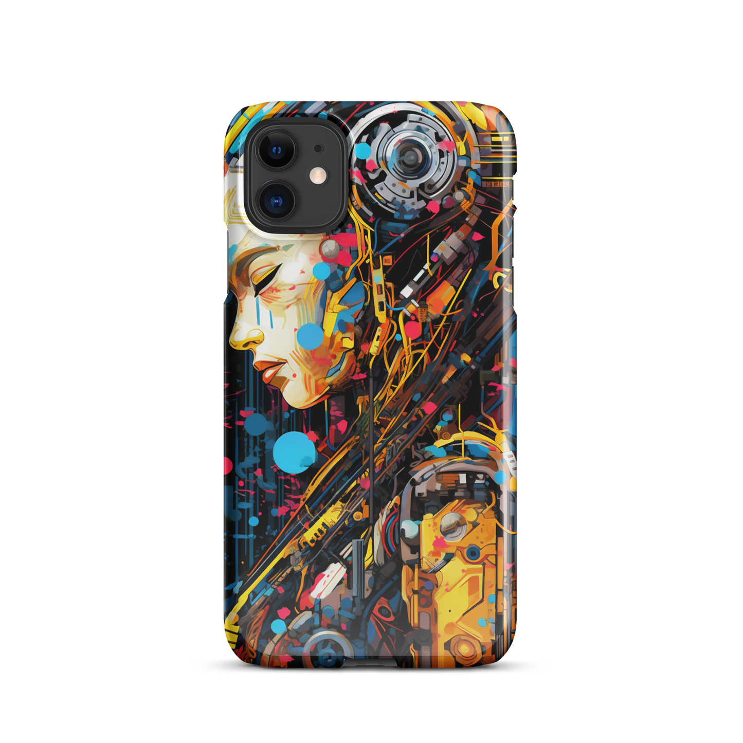 Vivid Techno Dreams: Cyan & Amber | Snap case for iPhone®
