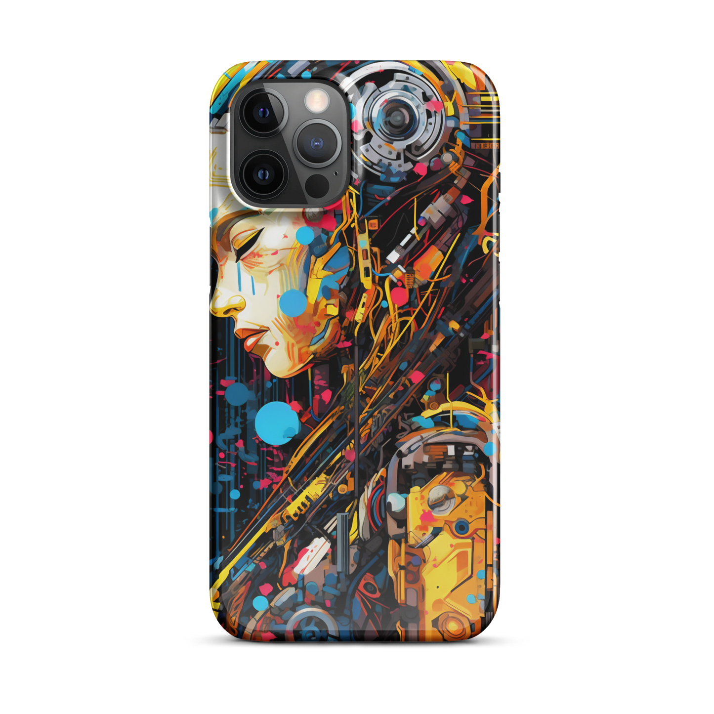 Vivid Techno Dreams: Cyan & Amber | Snap case for iPhone®